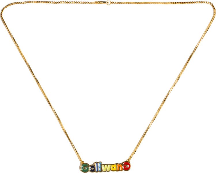 GOLF WANG Happy Logo Gold Necklace 'Multicolor'