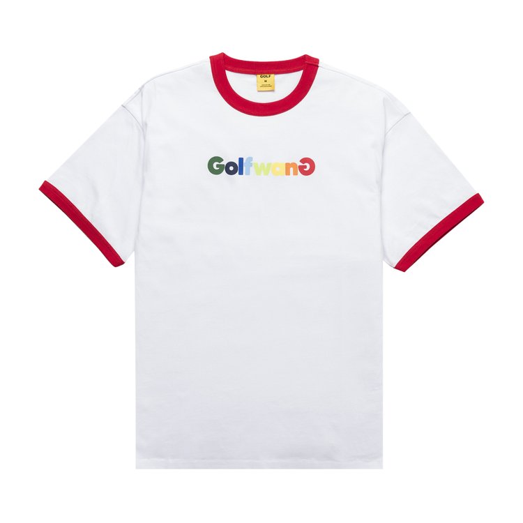 GOLF WANG Happy Logo Ringer Tee 'White/Red'