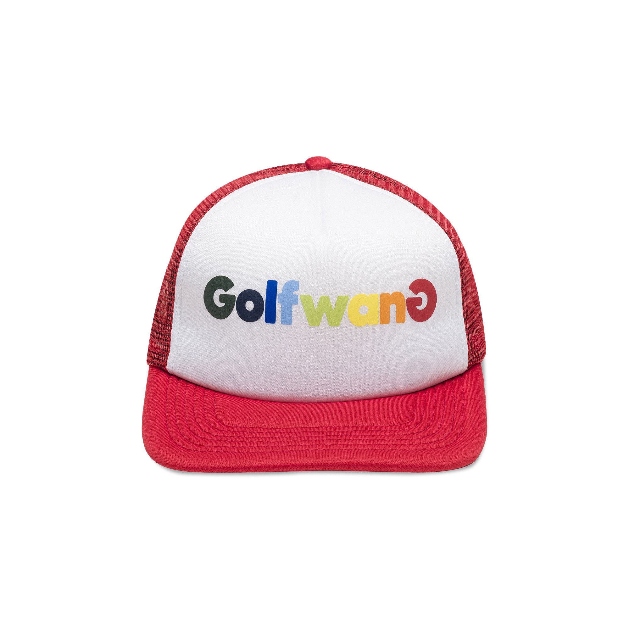 Buy GOLF WANG Happy Logo Trucker Hat Red FW22H1026RD GOAT