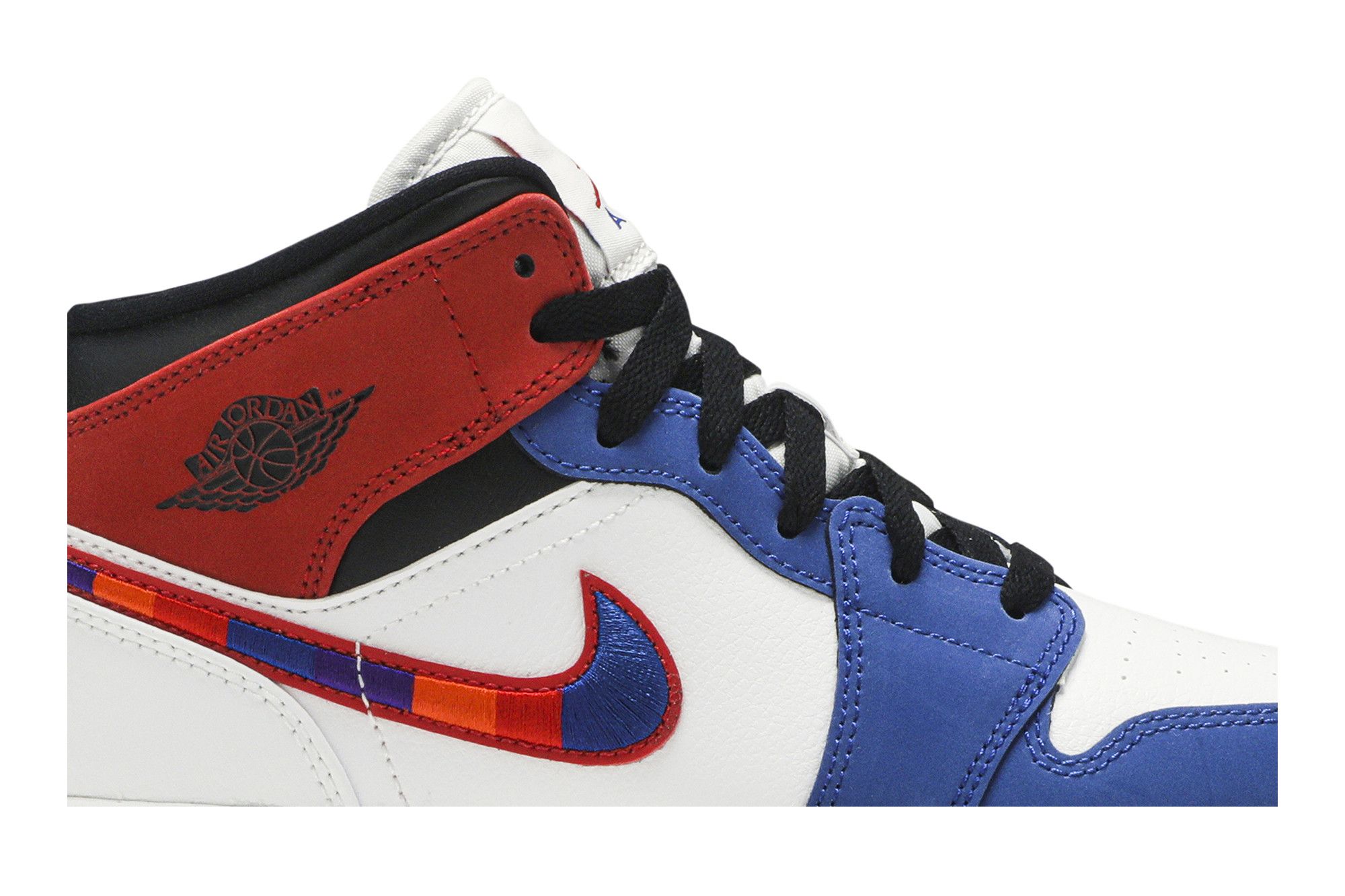 Air jordan 1 red and blue swoosh hotsell