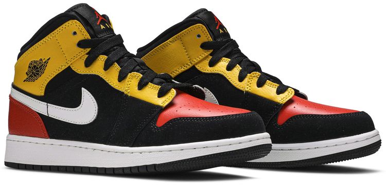 Nike Air Jordan 1 Mid SE GS Amarillo Team Orange