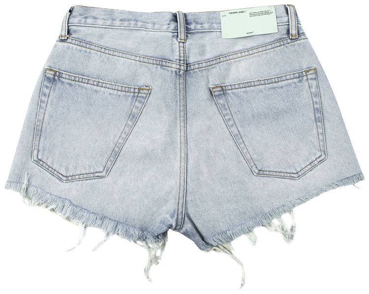 Off White Bleach Shorts Blue