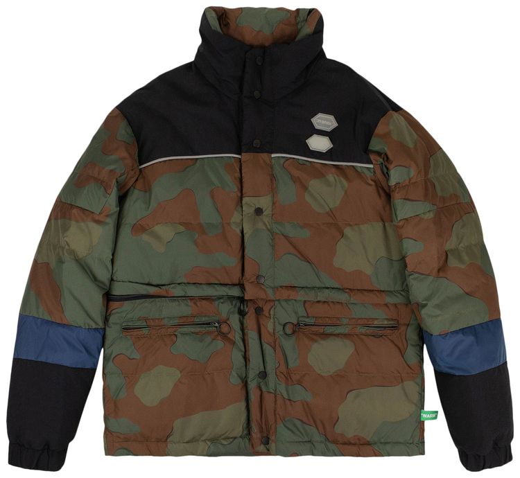Off White Down Fill Puffer Jacket Camouflage