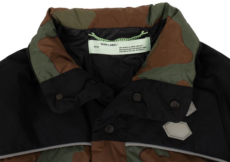 Off White Down Fill Puffer Jacket Camouflage