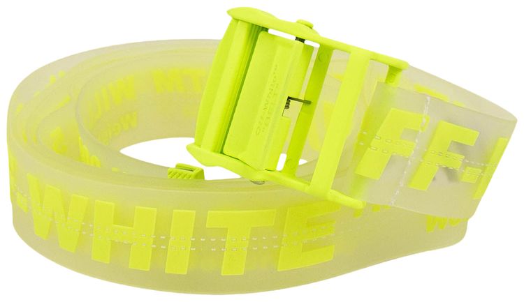 Off White Rubber Logo Industrial Belt Yellow