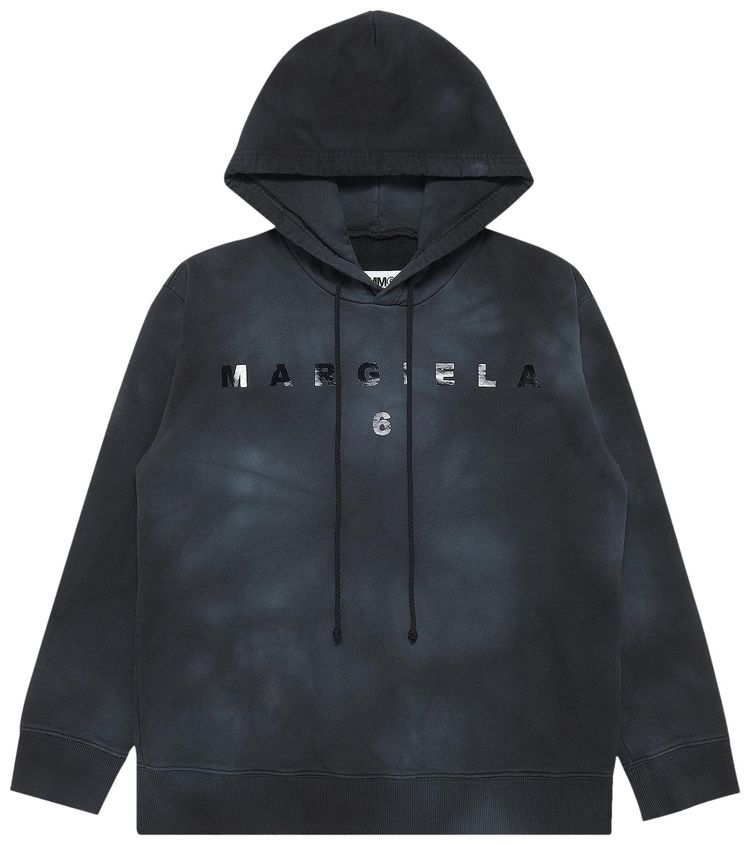 MM6 Maison Margiela Logo Printed Hoodie Black