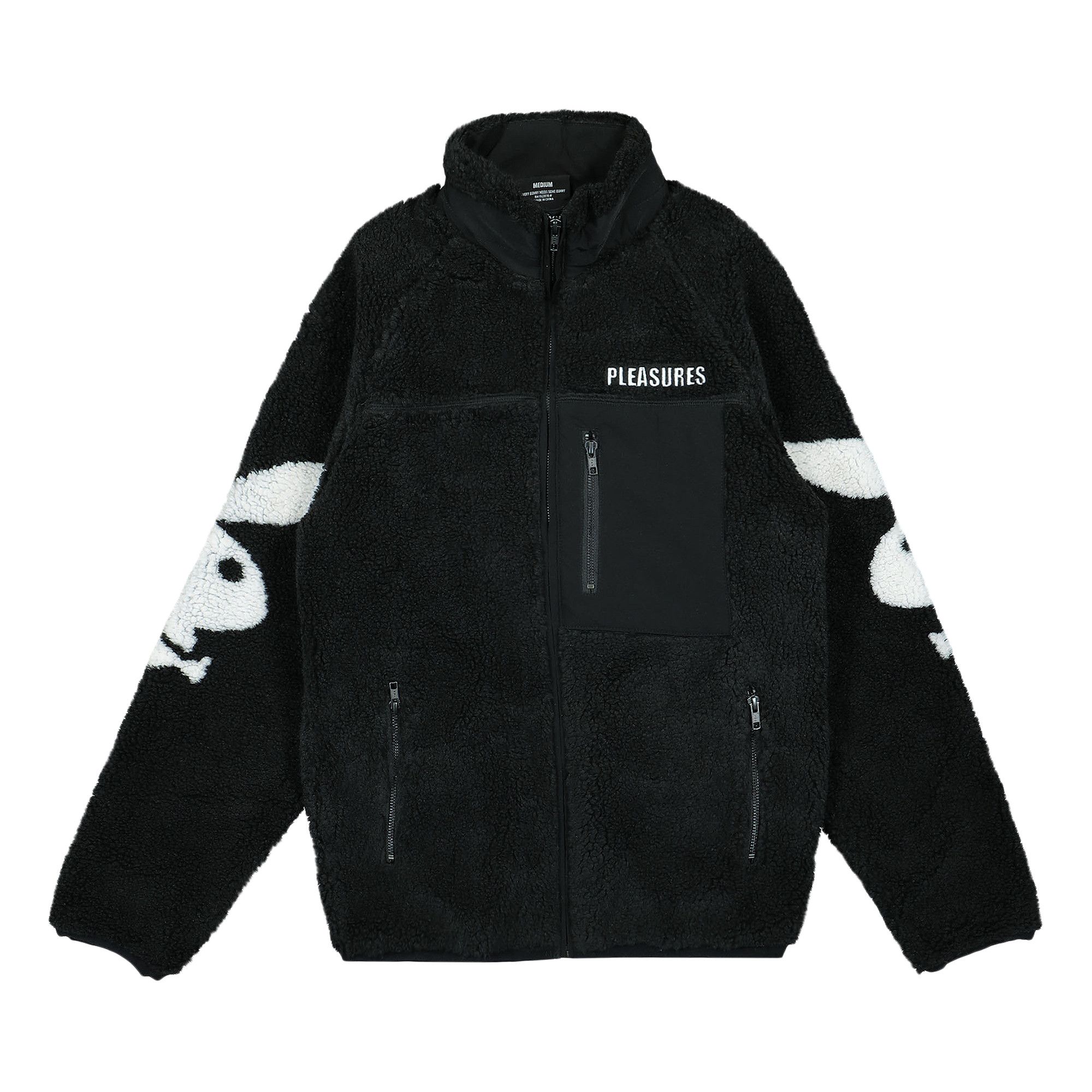 Buy Pleasures x Playboy Bunny Sherpa Zip Up Jacket Black