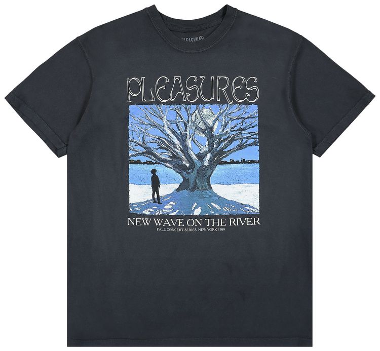 Pleasures River Pigment Dye T Shirt Black