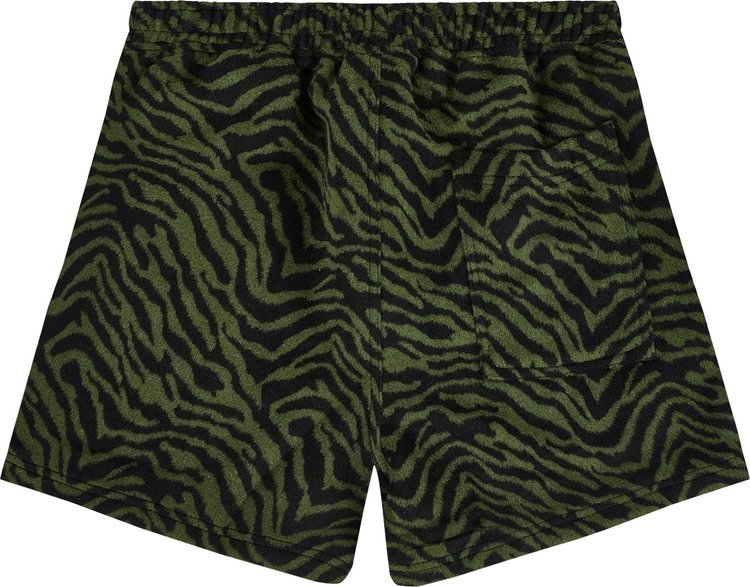 Pleasures Breaker Fuzzy Stripe Shorts Green