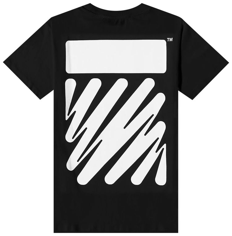 Off White Wave Diag Slim Tee BlackWhite
