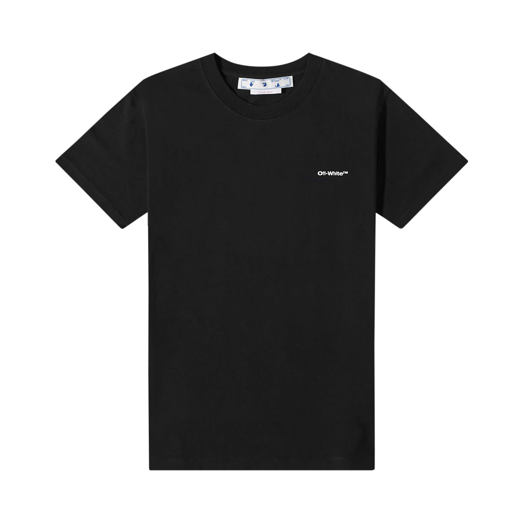 Buy Off White Wave Outline Diagonal Slim T Shirt Black White
