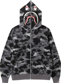 Buy BAPE Grid Camo Shark Full Zip Hoodie 'Black' - 1I80 115 005 BLACK ...