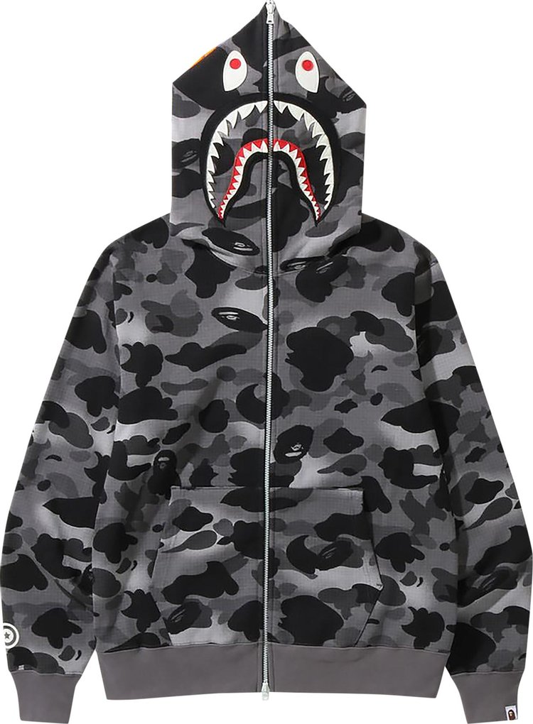 Get ready for hoodie szn!❄️ Bape Neon Camo Shark zip up size Large-$285 Bape  black hoodie size XL-$120 Supreme Champion Striped Hoodie size…