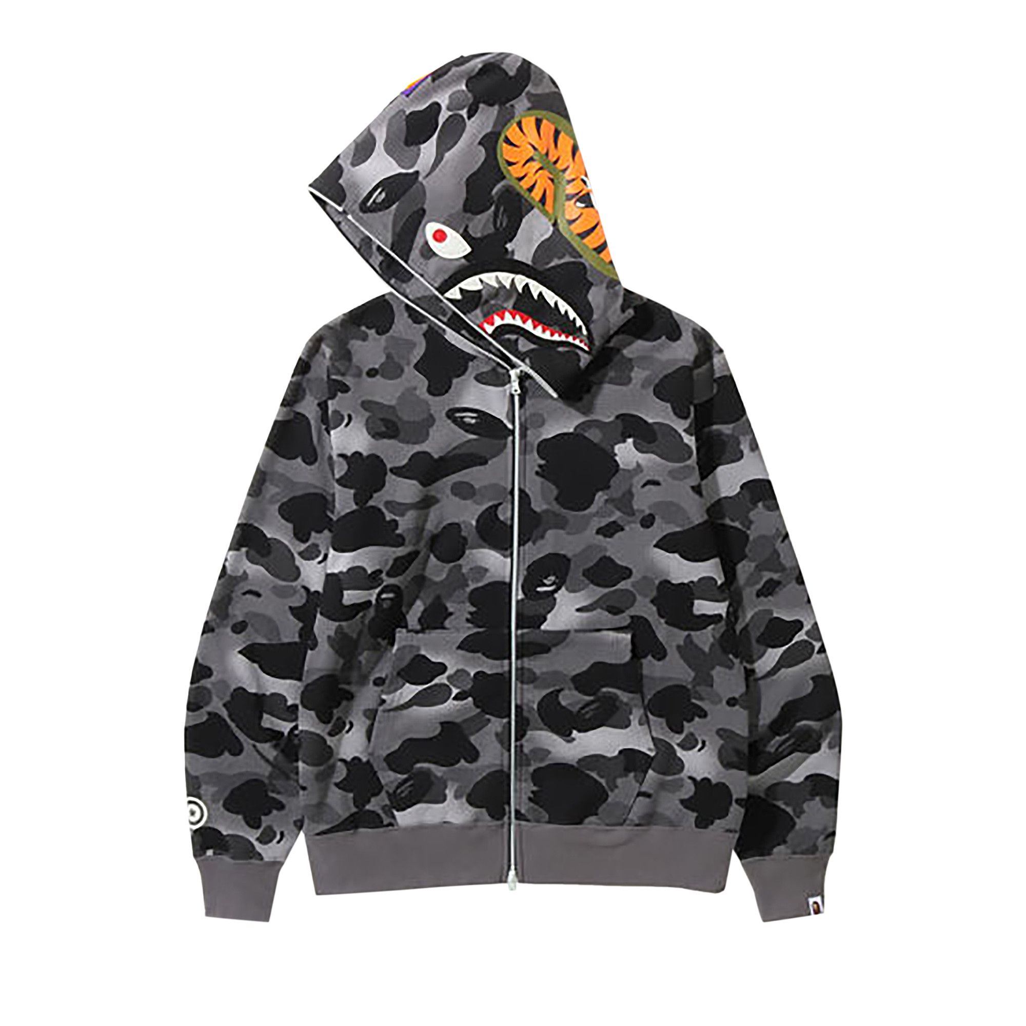 Buy BAPE Grid Camo Shark Full Zip Hoodie Black 1I80 115 005 BLACK GOAT CA
