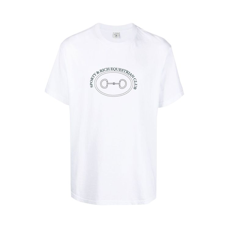 Sporty  Rich Equestrian T Shirt WhiteForest