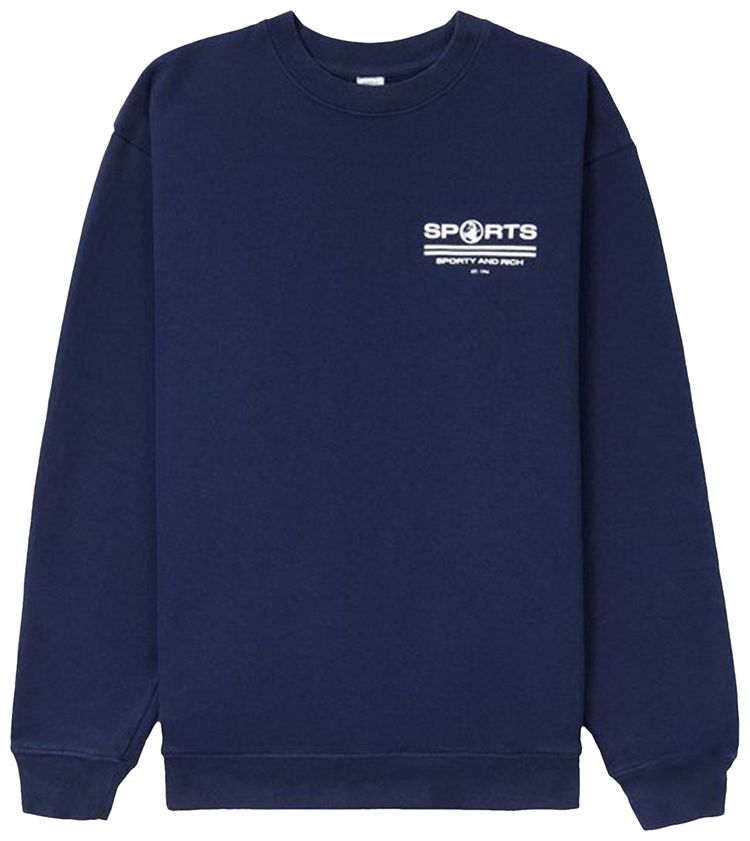 Buy Sporty & Rich Sports Crewneck 'Navy/White' CR492NA NAVY GOAT
