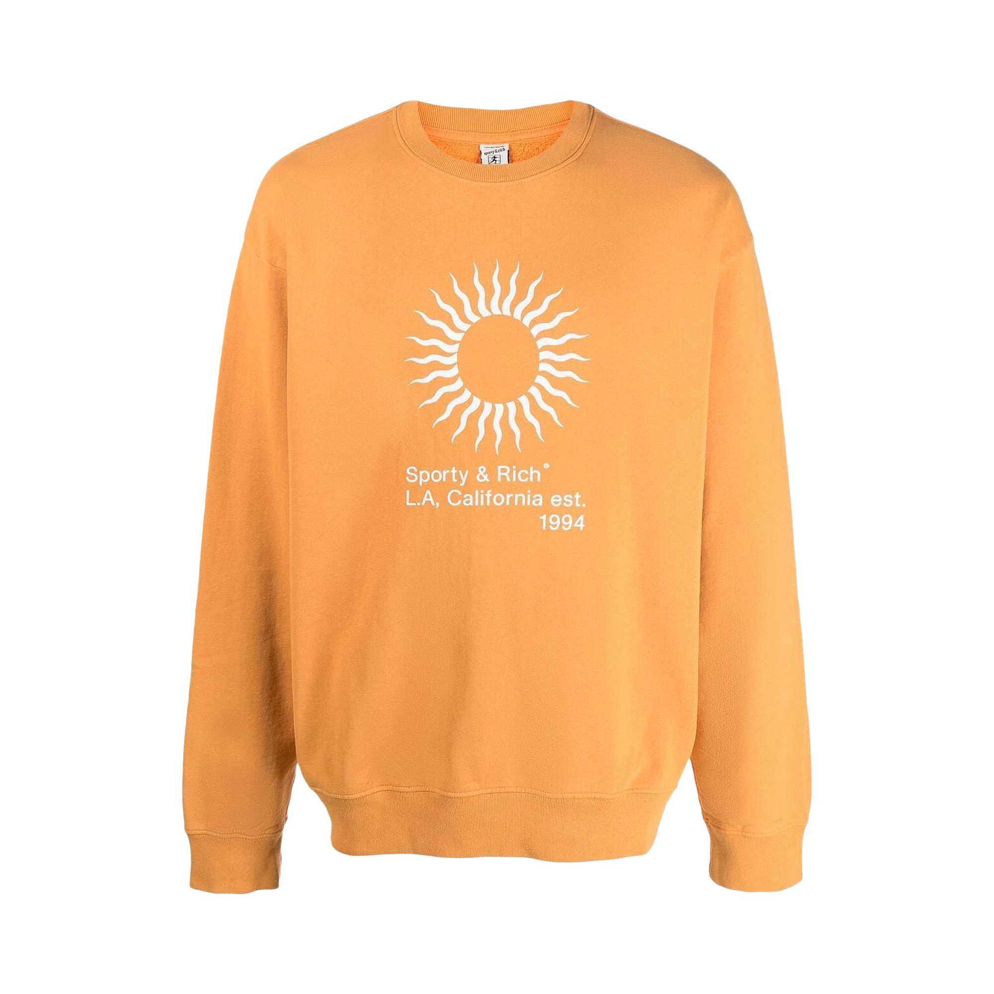 Buy Sporty & Rich Sunny Crewneck 'Gold/White' - CR482GO GOLD | GOAT AE