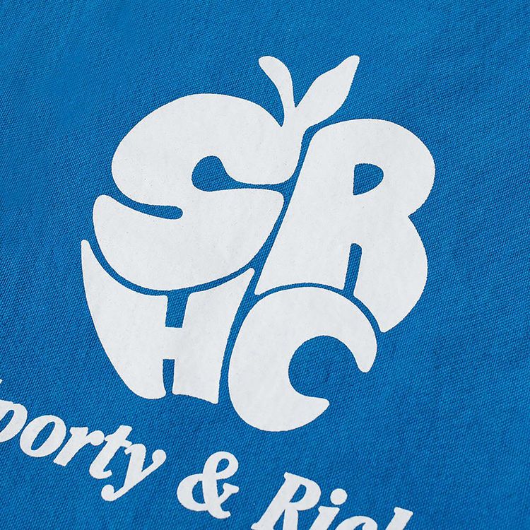 Sporty  Rich Apple Tote Bag OceanWhite