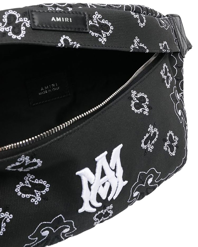 Amiri Bandana Print Canvas Belt Bag Black
