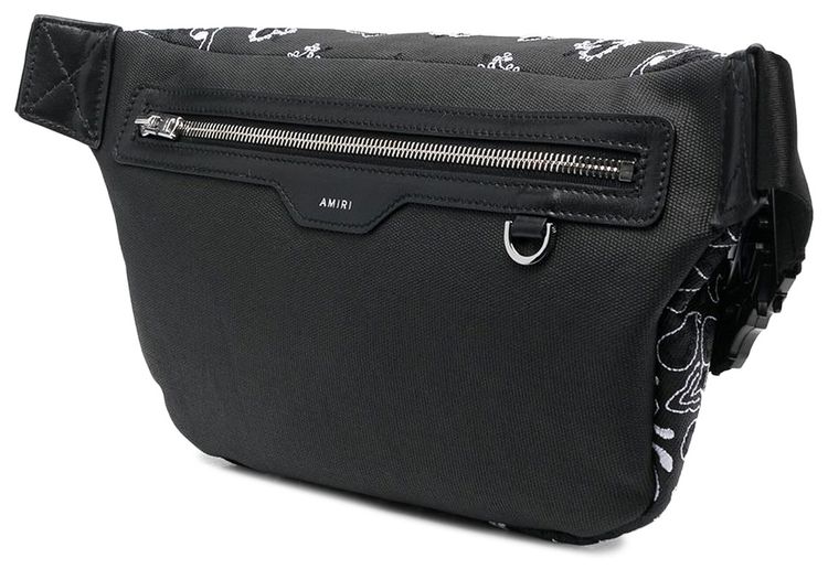 Amiri Bandana Print Canvas Belt Bag Black