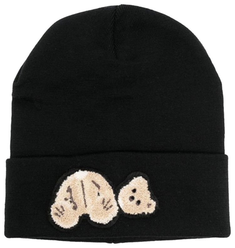 Palm Angels Bear Printed Beanie BlackBrown