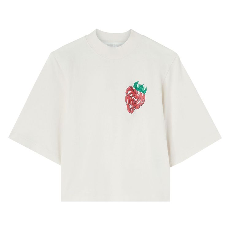 Palm Angels Mini Strawberry Cropped T Shirt ButterRed