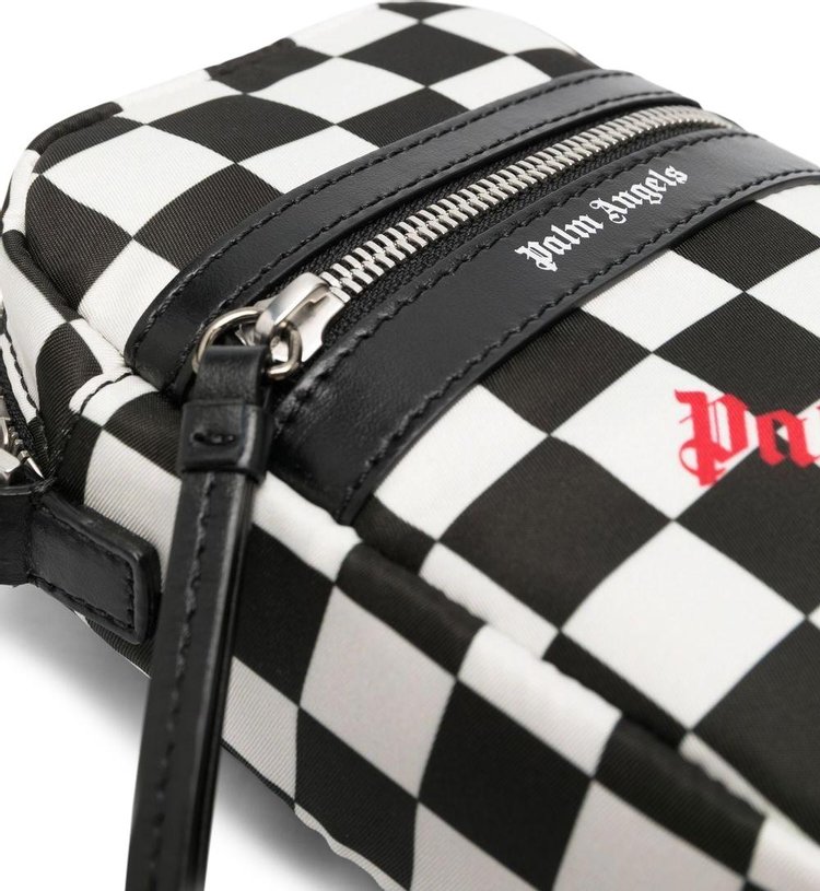 Palm Angels Damier Printed Crossbody Bag WhiteWhite