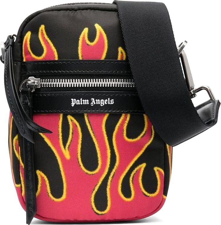 Palm Angels Flames Printed Crossbody Bag RedWhite