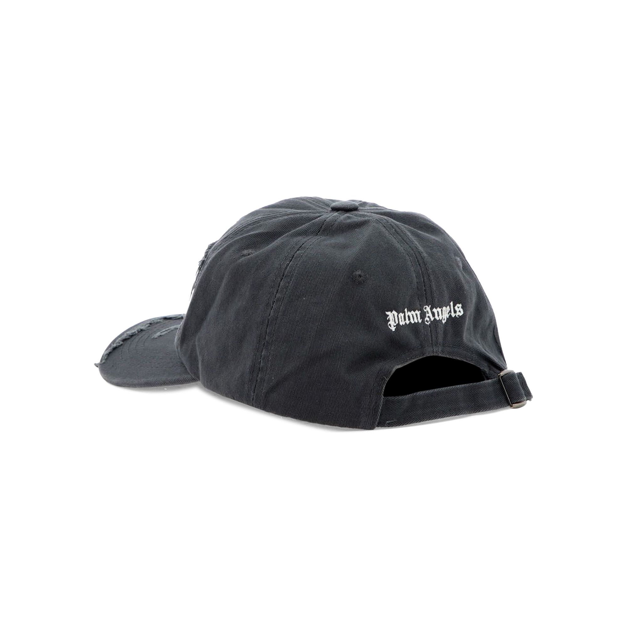 Buy Palm Angels Ripped Logo Cap 'Dark Grey