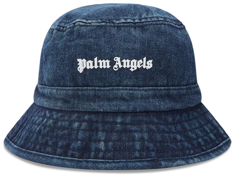 Palm Angels Denim Bucket Hat BlueWhite