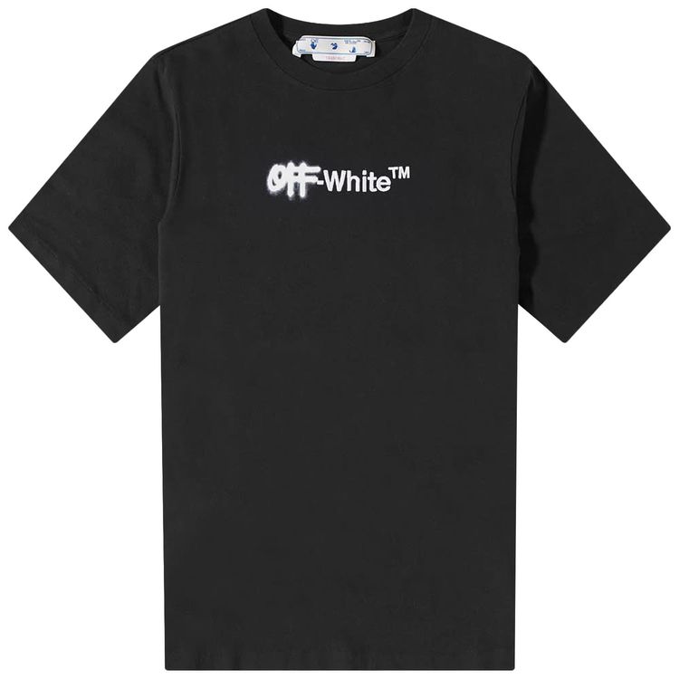 Off White Logo Print T Shirt Black