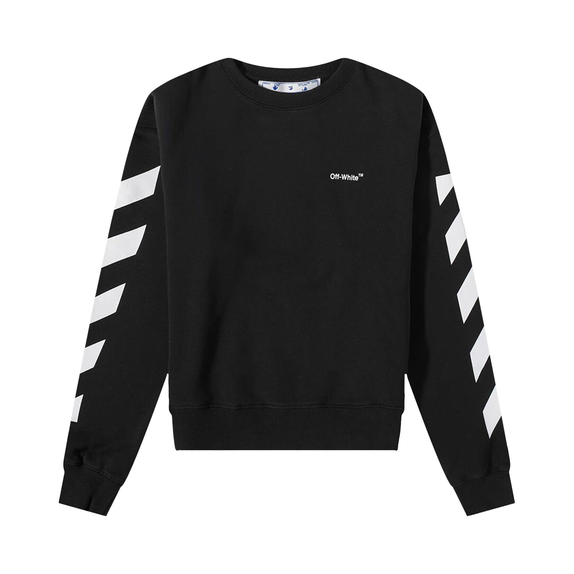 Buy Off White Diagonal Helvetica Oversized Swetshirt Black