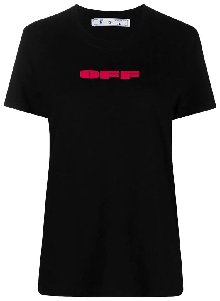Off White Logo Print T Shirt Black