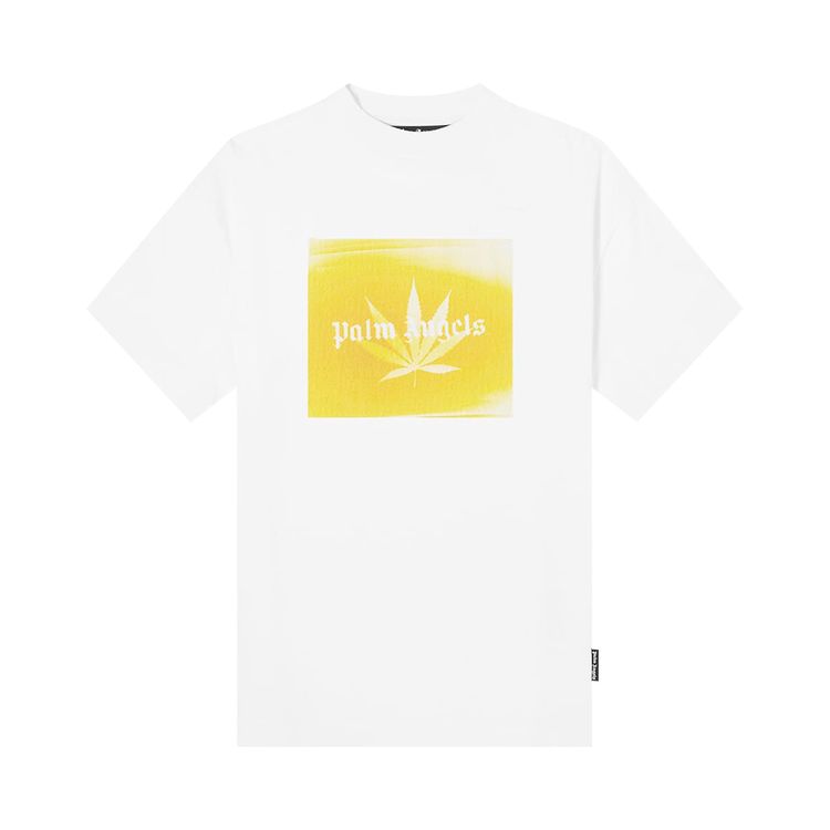 Palm Angels Leaf Logo Print T Shirt White