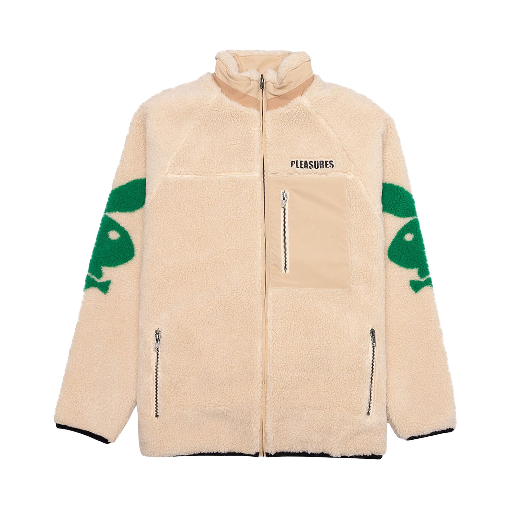 Buy Pleasures x Playboy Bunny Sherpa Zip Up Jacket Tan