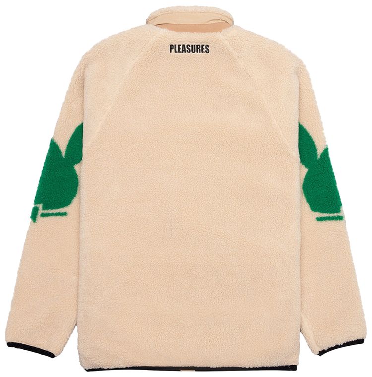 Pleasures x Playboy Bunny Sherpa Zip Up Jacket Tan