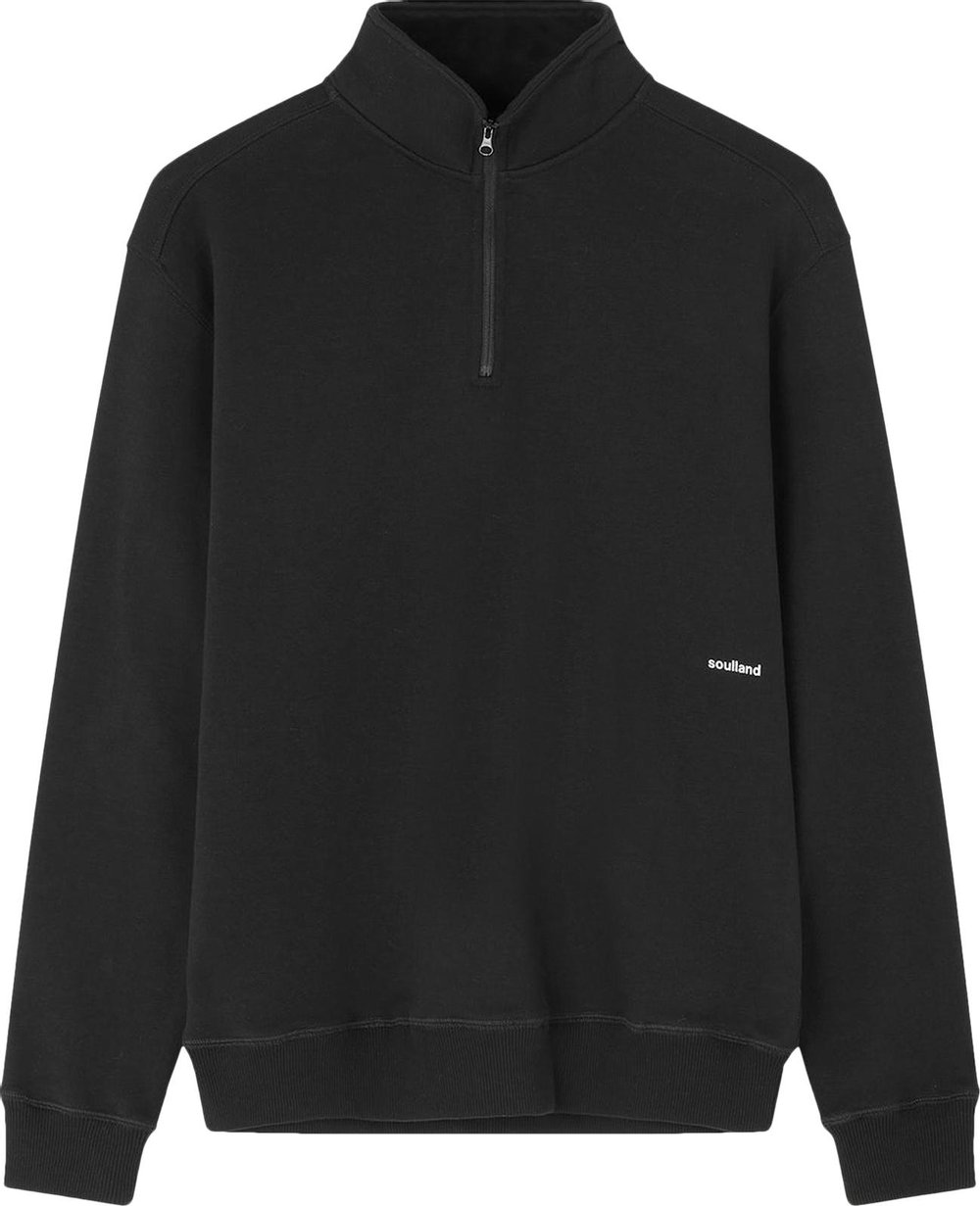 Soulland Ken Half Zip Sweatshirt 'Black' | GOAT UK