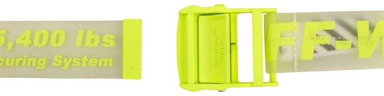 Off White Rubber Logo Industrial Belt Yellow