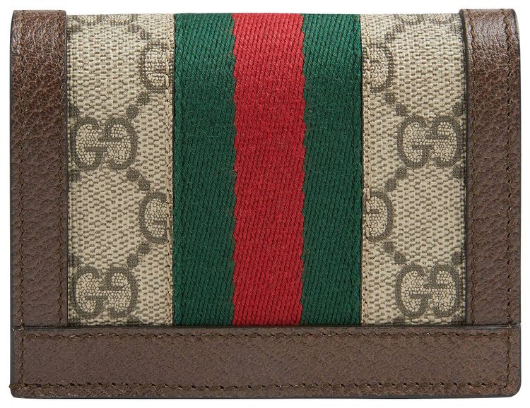 Gucci GG Supreme Ophidia Card Case Wallet Brown