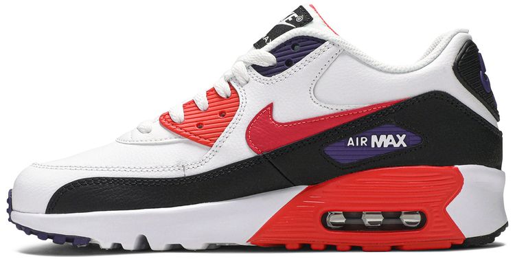 Nike Air Max 90 Leather GS White Bright Crimson