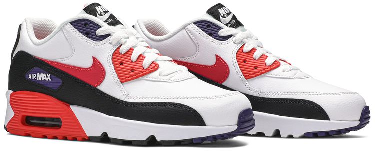 Nike Air Max 90 Leather GS White Bright Crimson