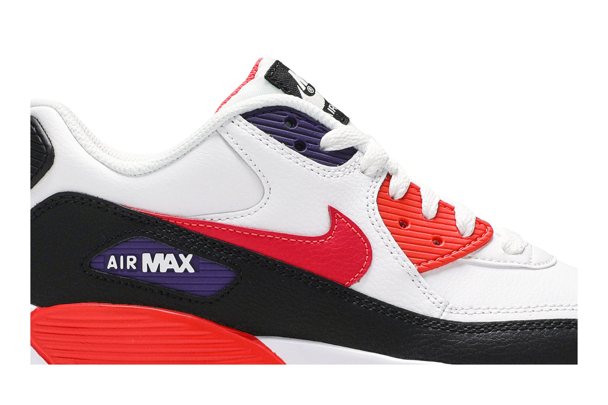 Buy Air Max 90 Leather GS 'White Bright Crimson' - 833412