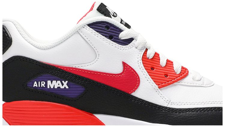 Nike Air Max 90 Leather GS White Bright Crimson