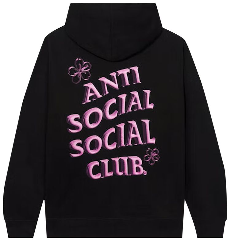 Anti Social Social Club Coral Crush Zip Up Hoodie Black