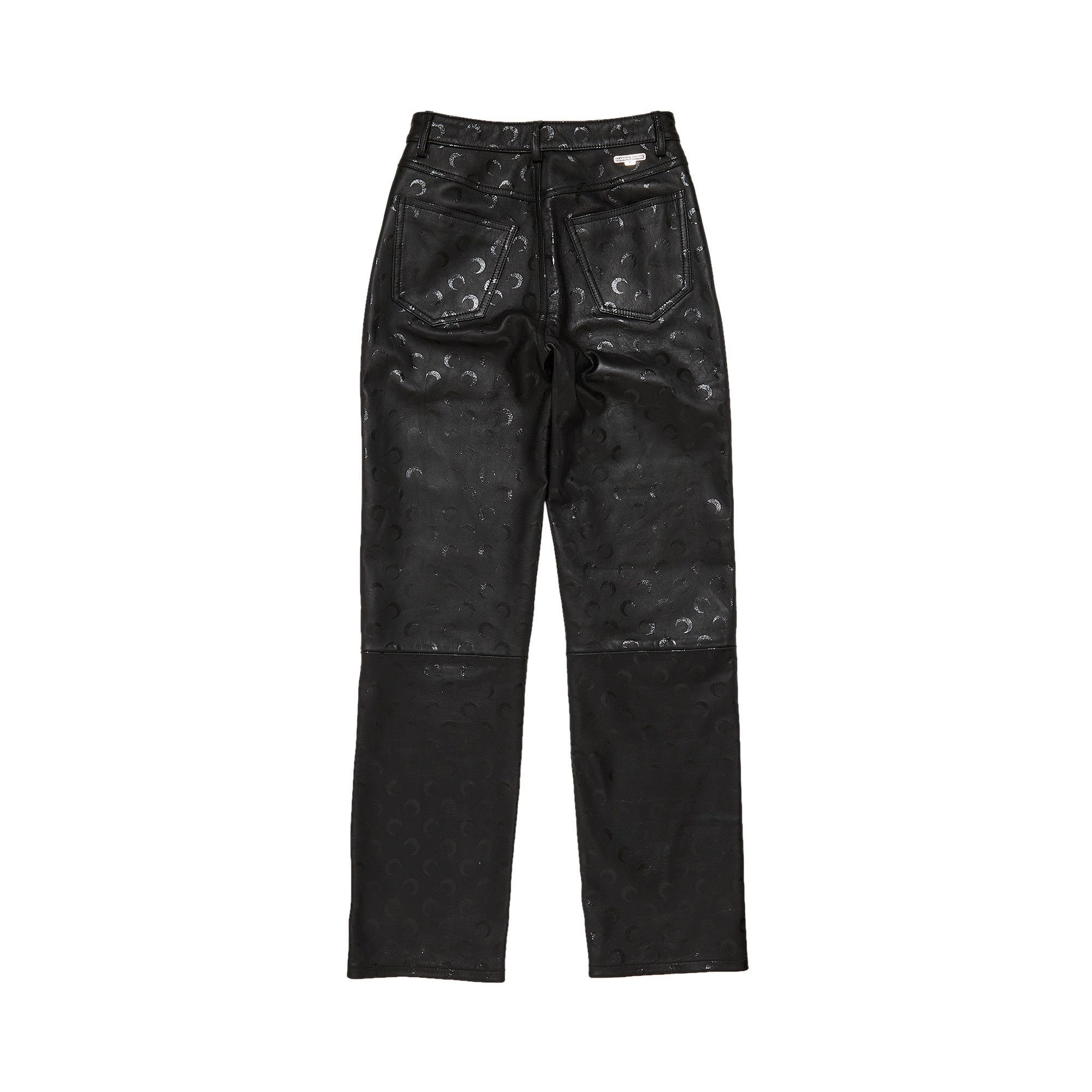 【関税込み】Marine Serre ネイビー Moon レザーパンツ Buy Marine Serre Moon Leather Straight Fit Trousers 'All
