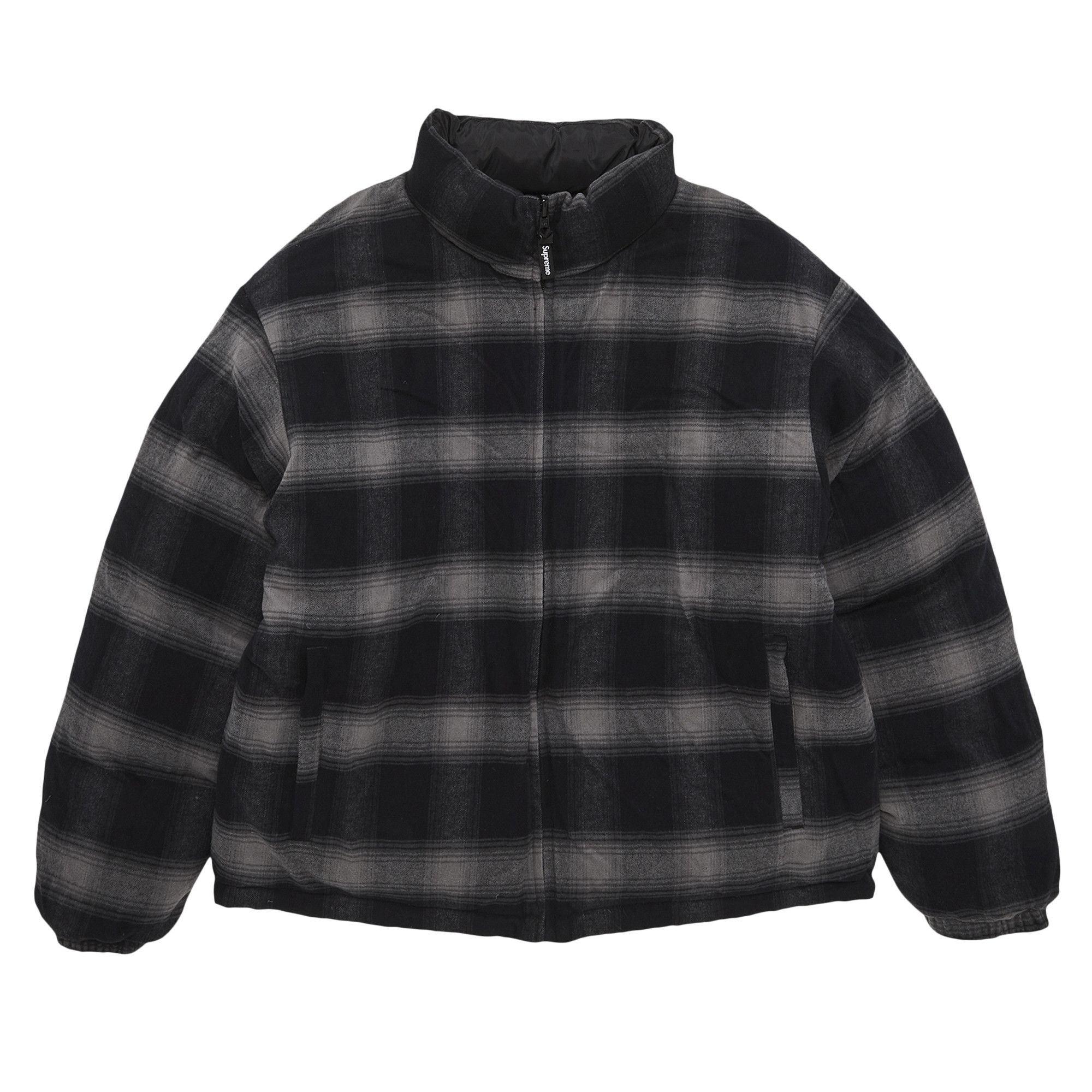 Size xl Supreme Flannel Reversible Puffer Jacket 'Black'