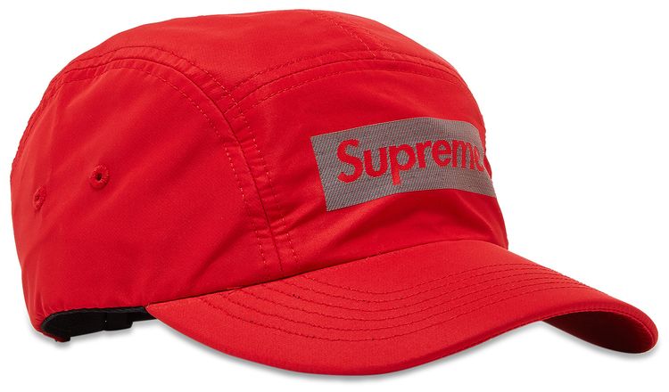 Supreme Reflective Jacquard Logo Camp Cap Red