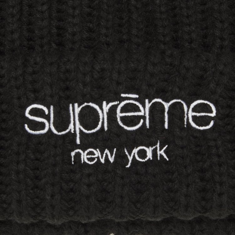 Supreme Ribbed Beanie Black