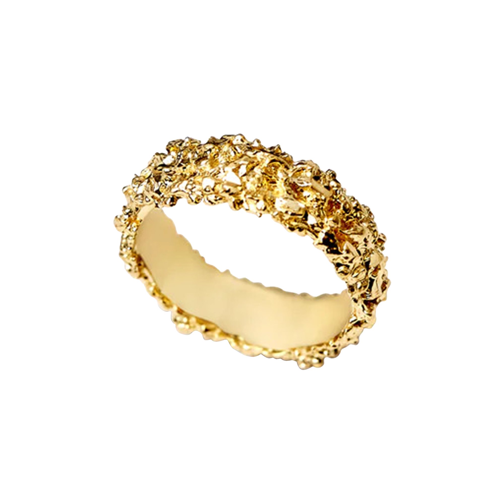 Veneda Carter VC007 Thin Pebbled Ring 'Gold Vermeil' | GOAT