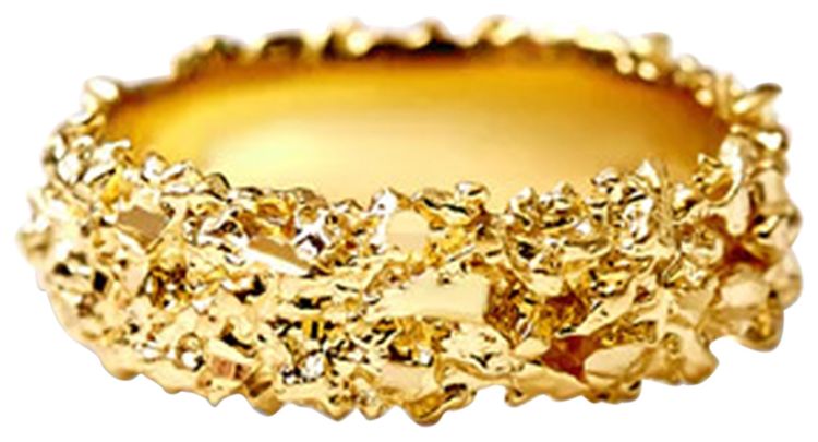 Veneda Carter VC007 Thin Pebbled Ring Gold Vermeil